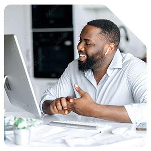 Man-Happy-Advice-Video-Call- Cornerstone - Square